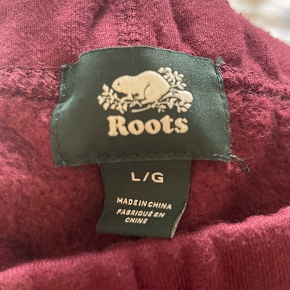 BURGUNDY ROOTS SWEATPANTS LARGE - Picture 2 of 2